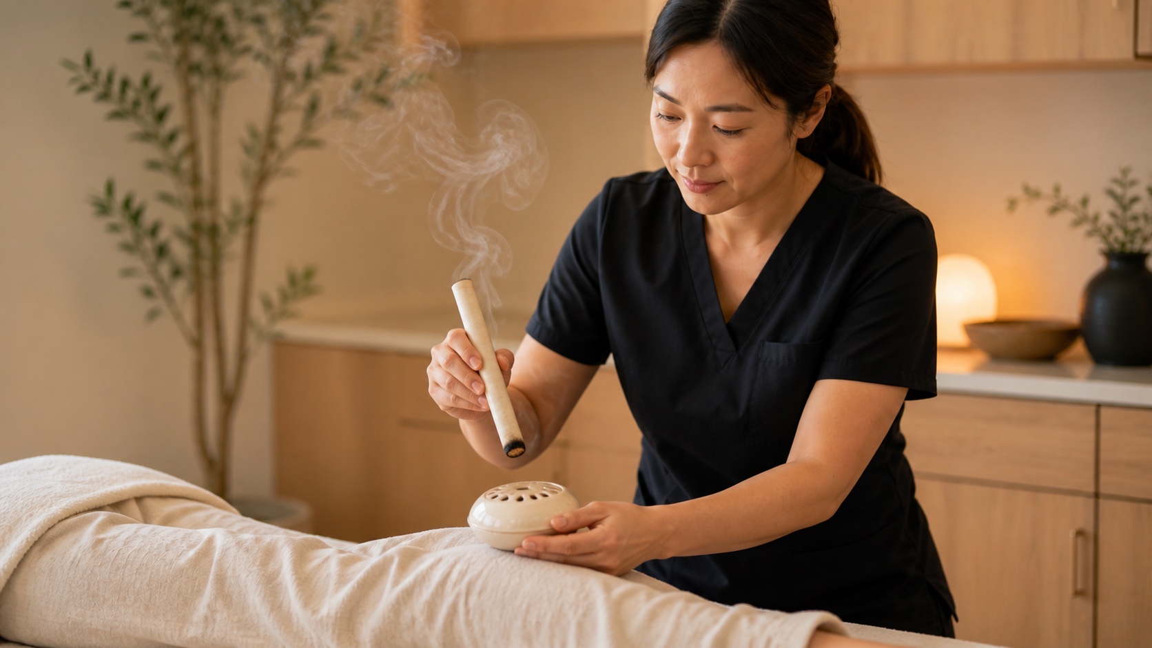 Moxibustion at Rejuvenate Acupuncture Center